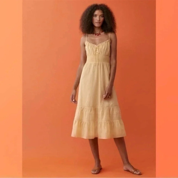 Reformation Landon Cotton Midi Dress Size 10 B138 - Picture 1 of 4